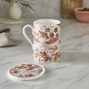 Morris & Co. Strawberry Thief Mug & Tray Set